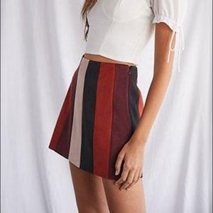 Forever 21 Faux Suede Colorblock Mini Skirt